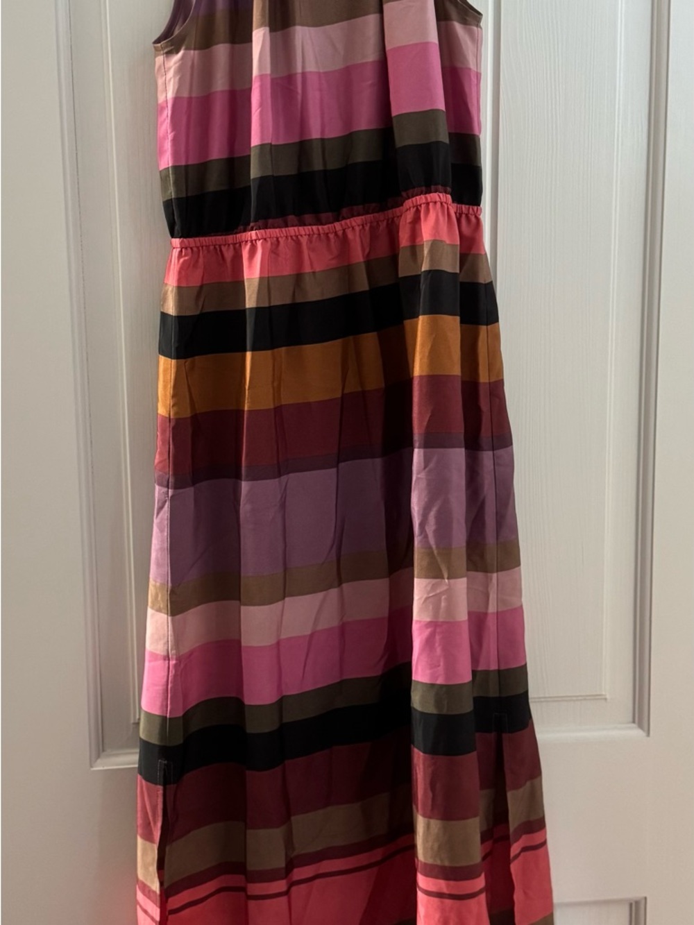 LOFT Sleeveless Banded Maxi Dress in Pink, Olive, Black and Mustard